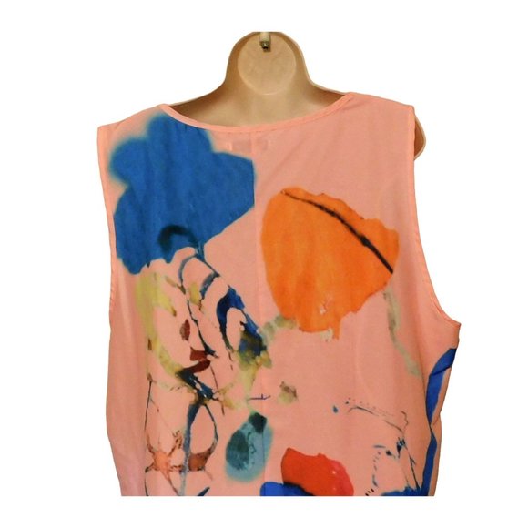 Misslook Dress XL Pink Abstract Print Sleeveless Pullover Cotton Polyester - Picture 4 of 11